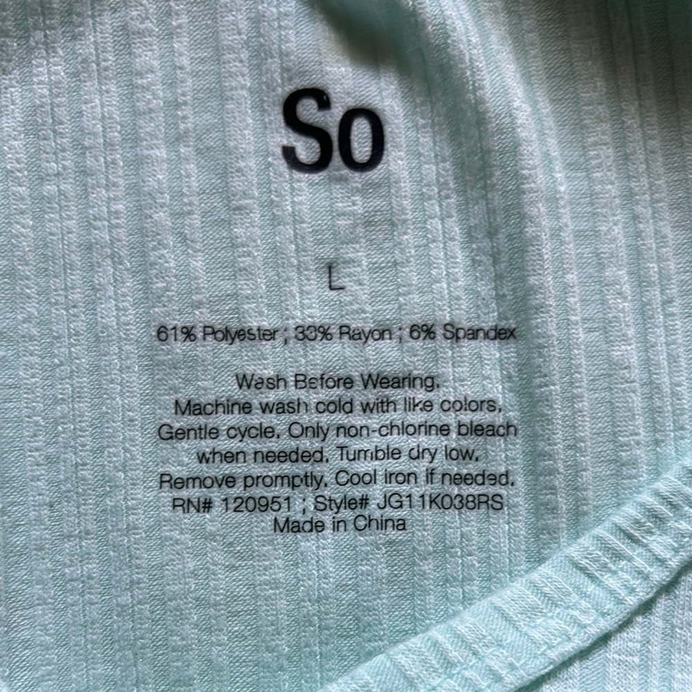 SO Green Ribbed Tank Top - Picture 7 of 7